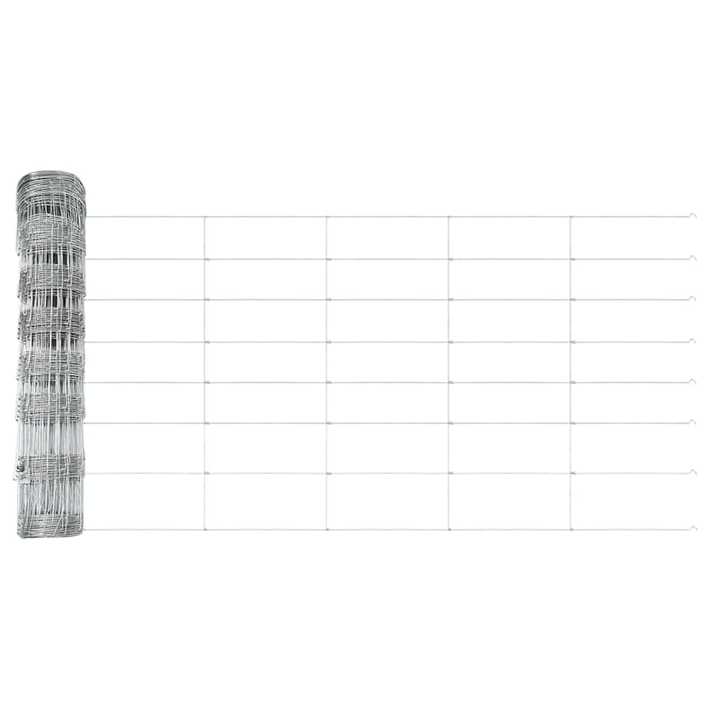 Udendørs Vildt Hegn med Stolper 25 x 0,8 m Galvaniseret stål