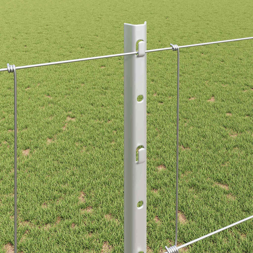 Udendørs Vildt Hegn med Stolper 25 x 1,2 m Galvaniseret stål