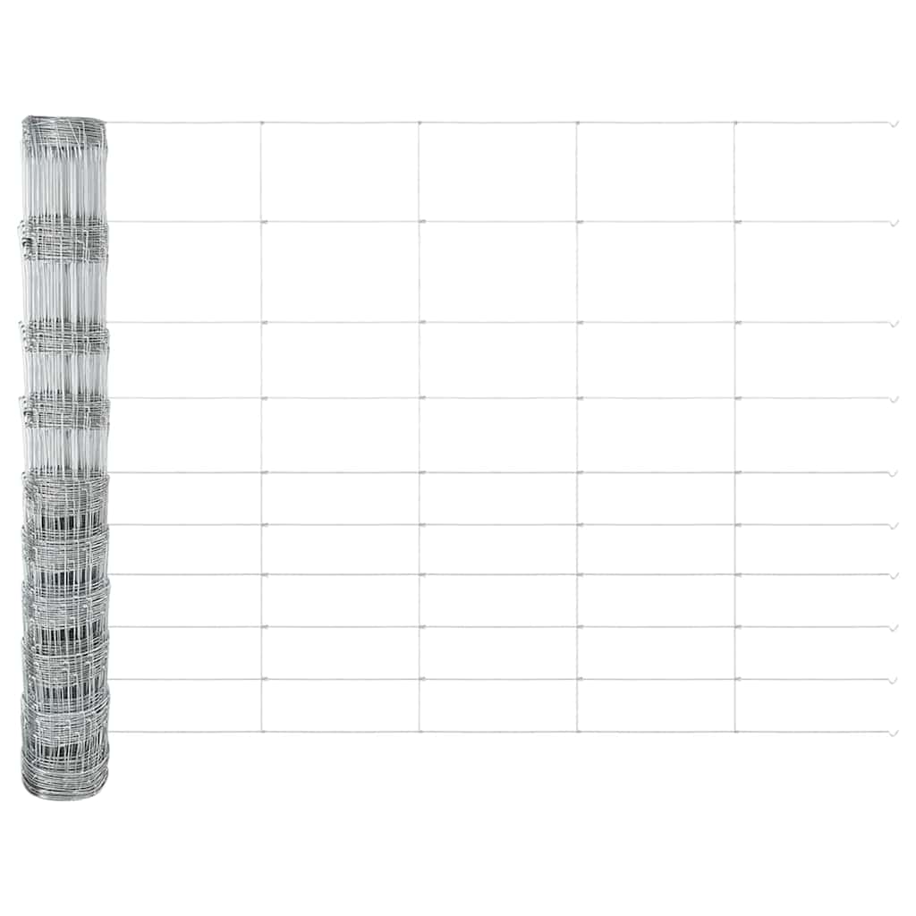 Udendørs Vildt Hegn med Stolper 25 x 1,2 m Galvaniseret stål