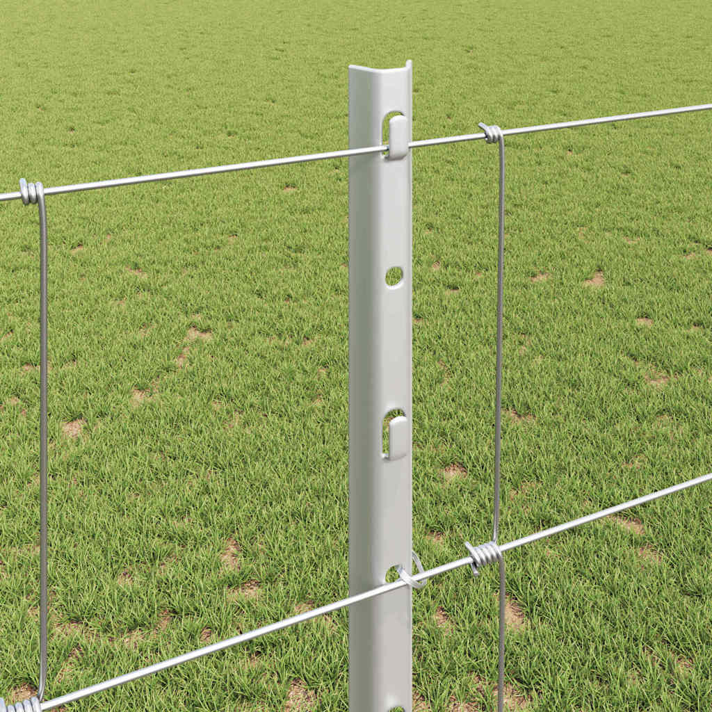 Udendørs Vildt Hegn med Stolper 25 x 1,2 m Galvaniseret stål
