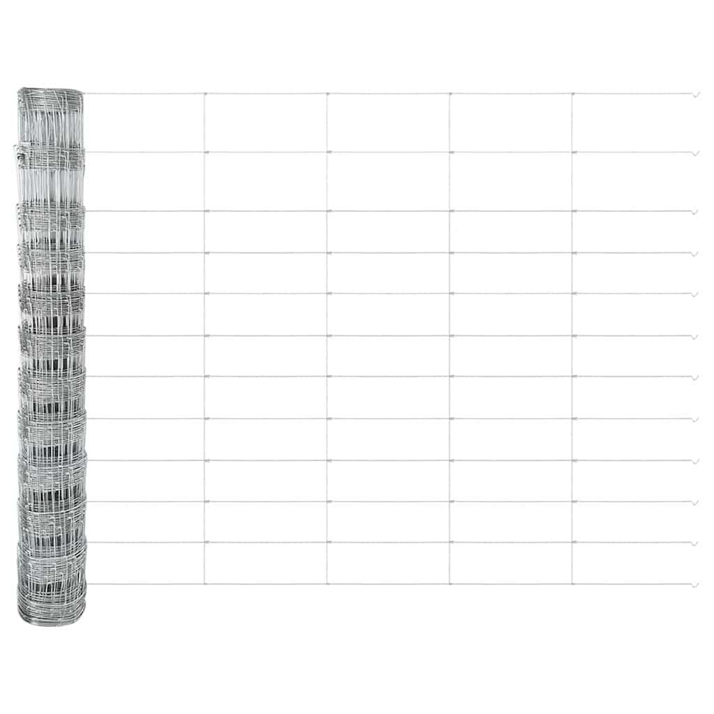 Udendørs Vildt Hegn med Stolper 25 x 1,2 m Galvaniseret stål
