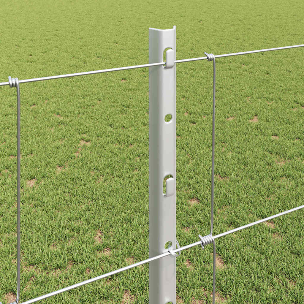 Udendørs Vildt Hegn med Stolper 25 x 1,2 m Galvaniseret stål