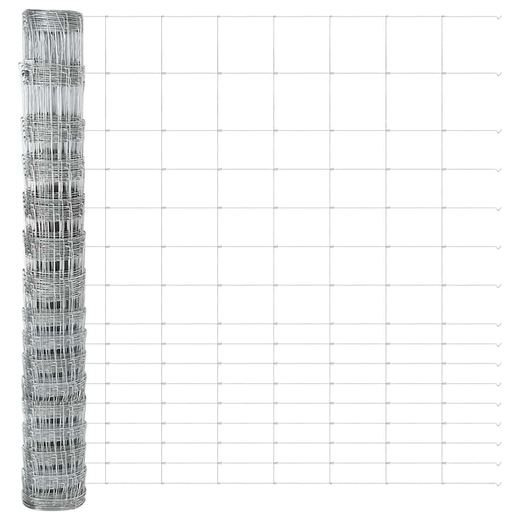 Udendørs Vildt Hegn med Stolper 25 x 1,2 m Galvaniseret stål
