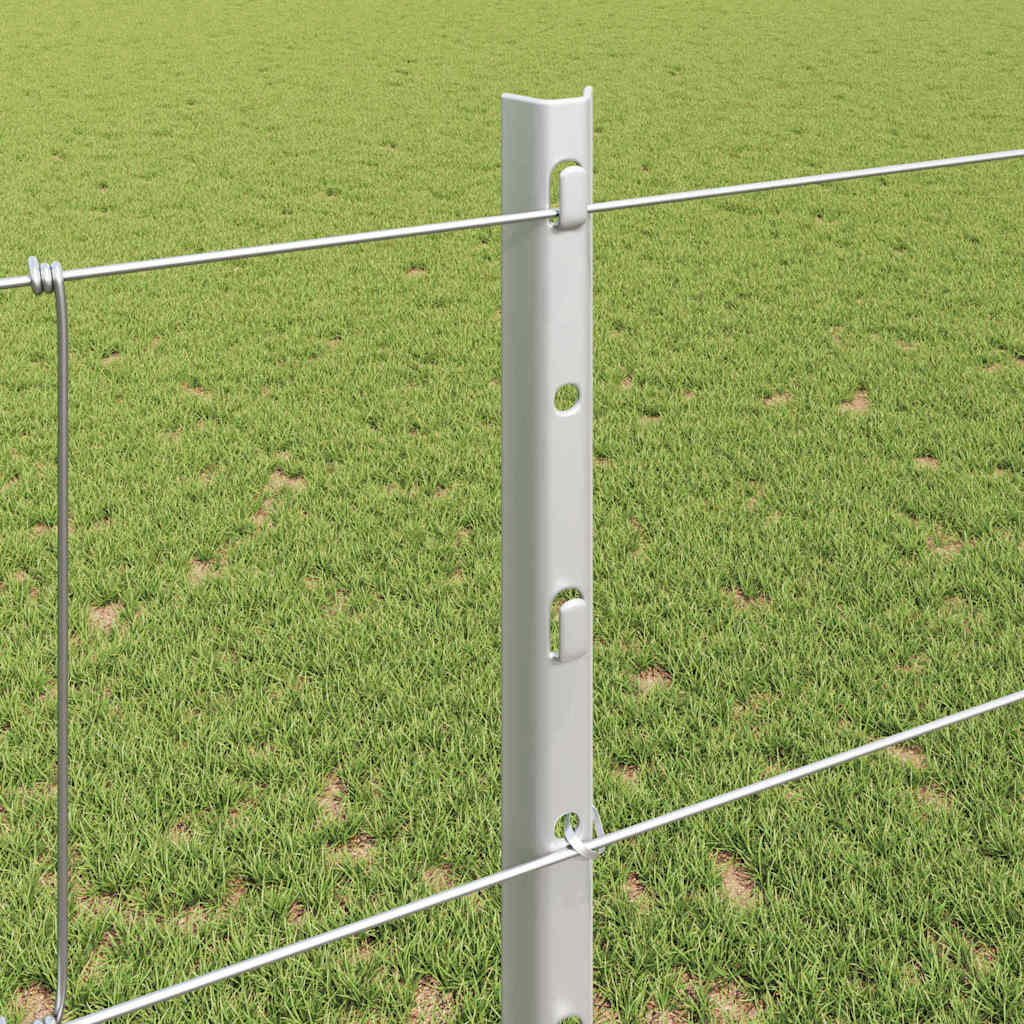 Udendørs Vildt Hegn med Stolper 25 x 1,2 m Galvaniseret stål