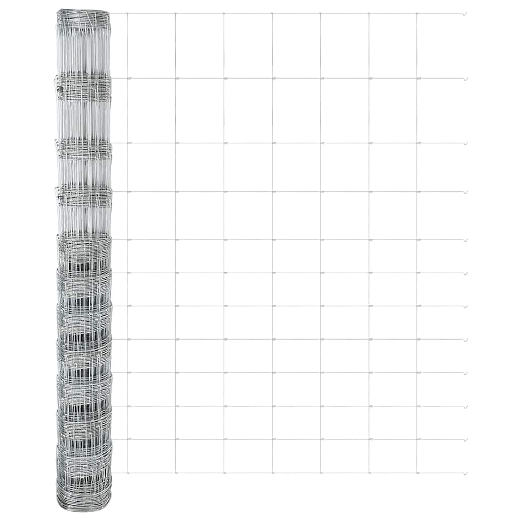 Udendørs Vildt Hegn med Stolper 25 x 1,4 m Galvaniseret stål