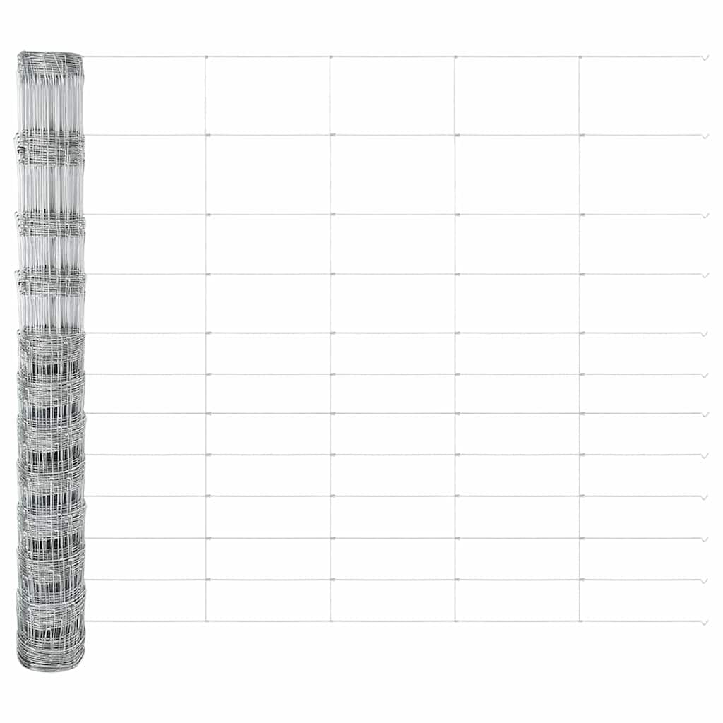 Udendørs Vildt Hegn med Stolper 25 x 1,4 m Galvaniseret stål