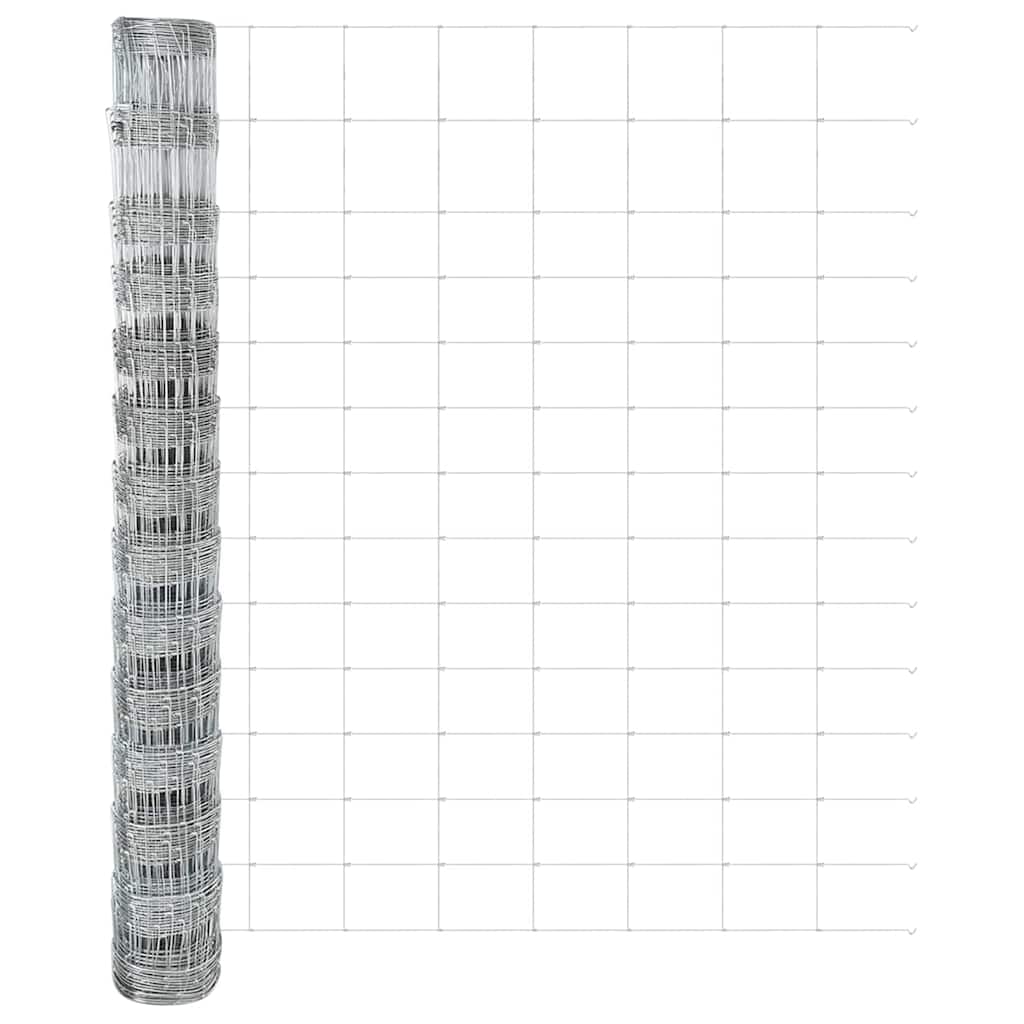 Udendørs Vildt Hegn med Stolper 25 x 1,4 m Galvaniseret stål