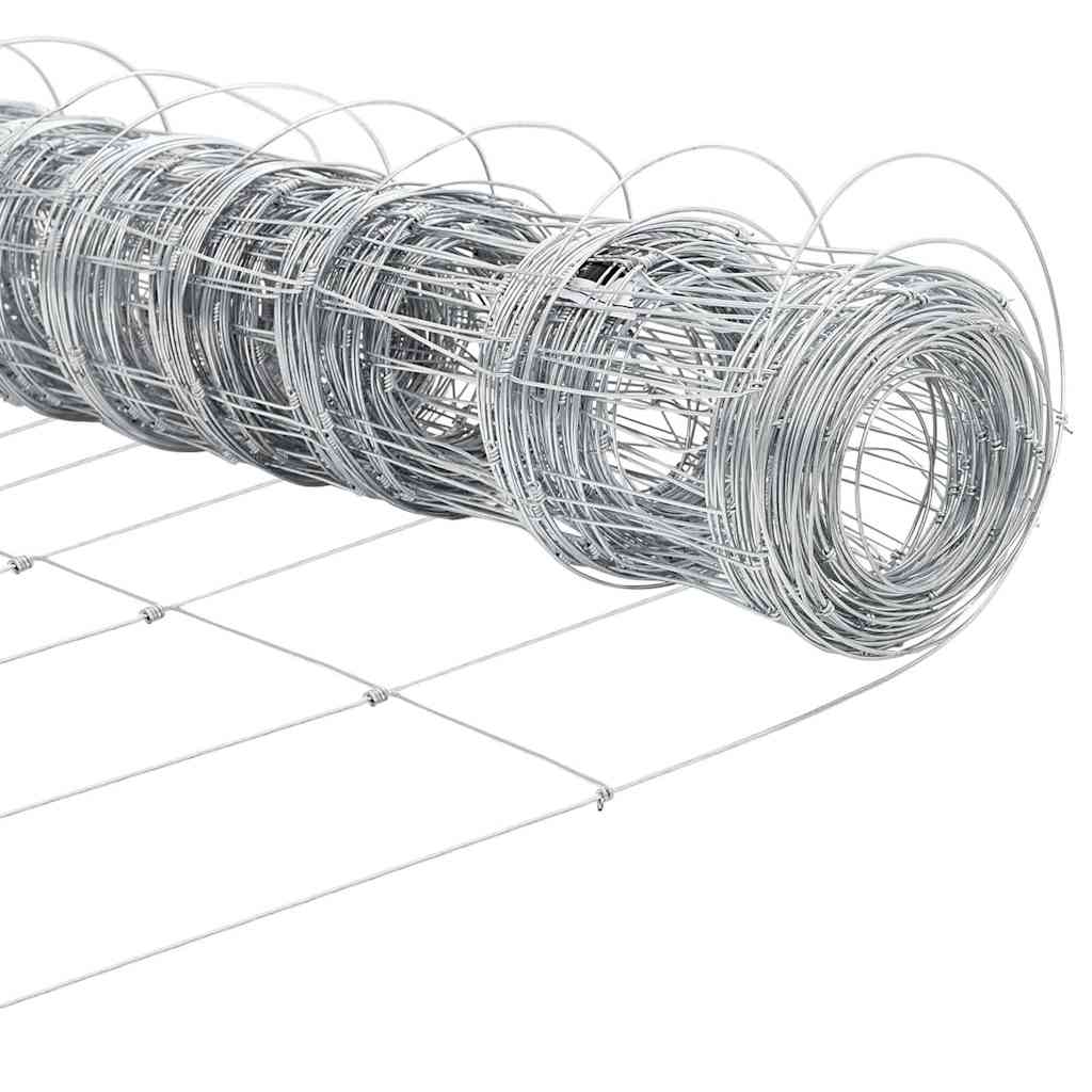Udendørs Vildt Hegn med Stolper 25 x 1,4 m Galvaniseret stål