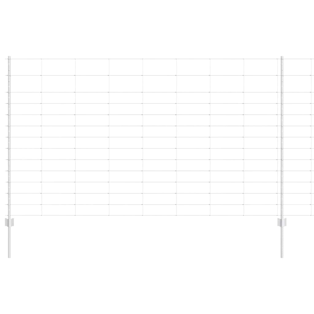 Udendørs Vildt Hegn med Stolper 25 x 1,4 m Galvaniseret stål