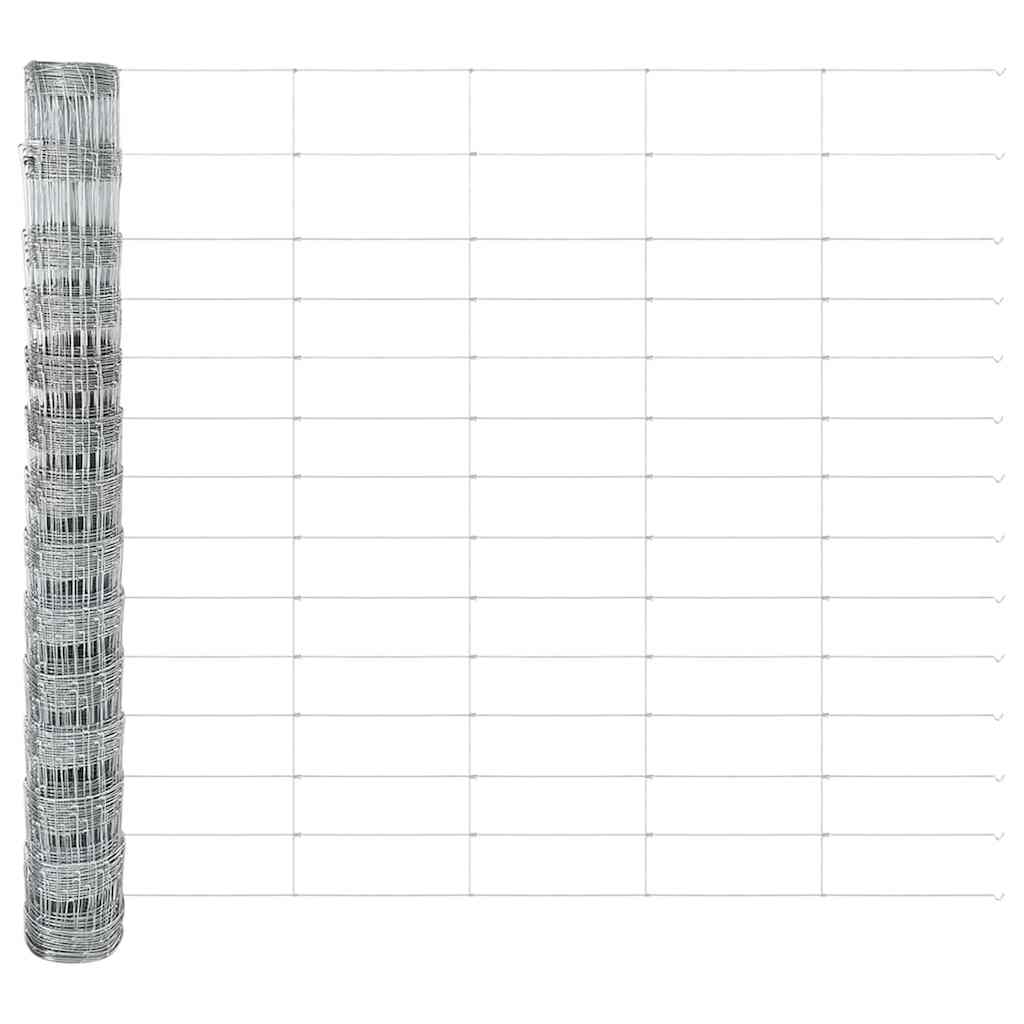 Udendørs Vildt Hegn med Stolper 25 x 1,4 m Galvaniseret stål
