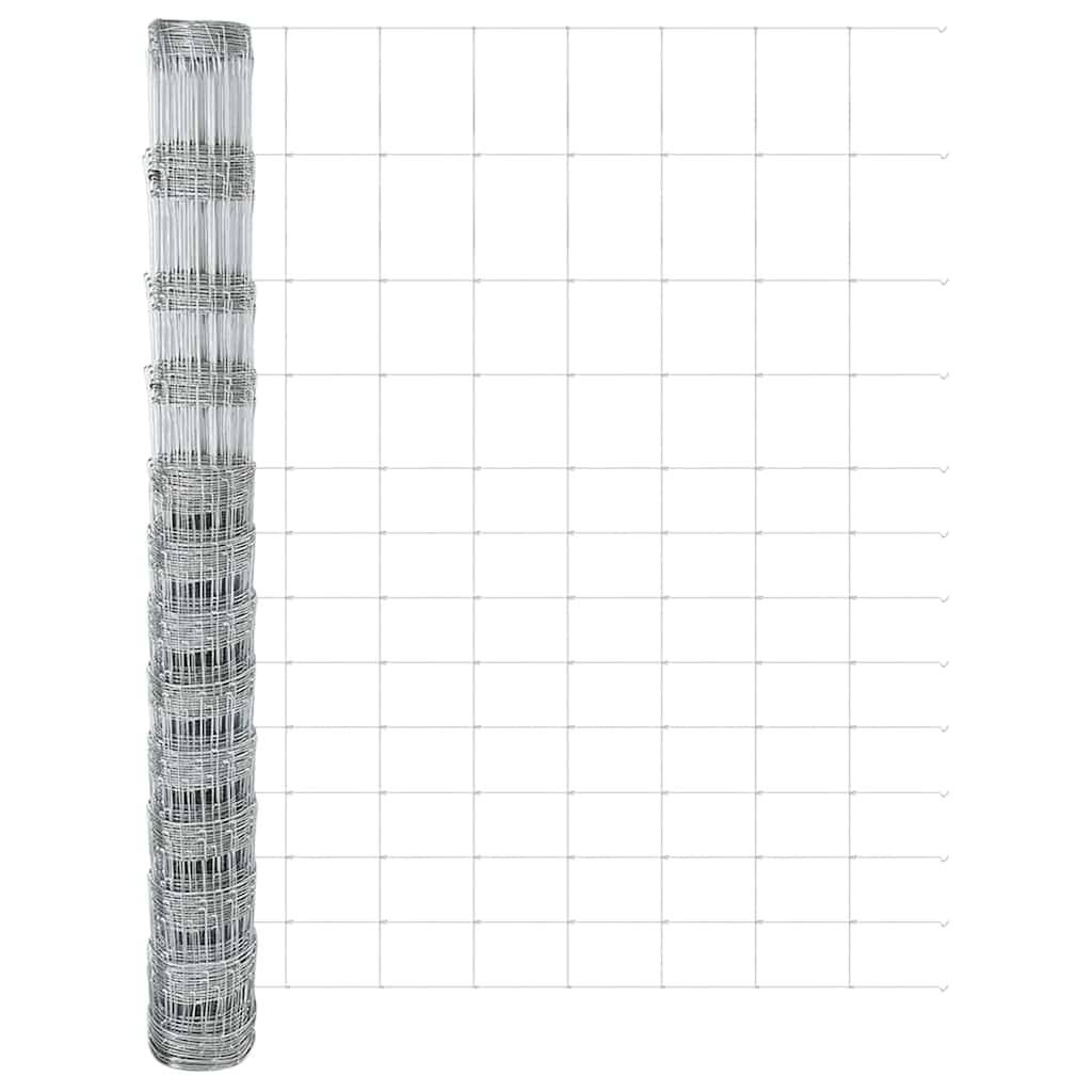 Udendørs Vildt Hegn med Stolper 25 x 1,5 m Galvaniseret stål