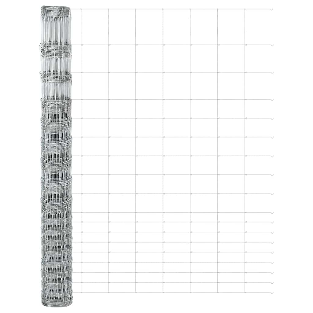 Udendørs Vildt Hegn med Stolper 25 x 1,5 m Galvaniseret stål
