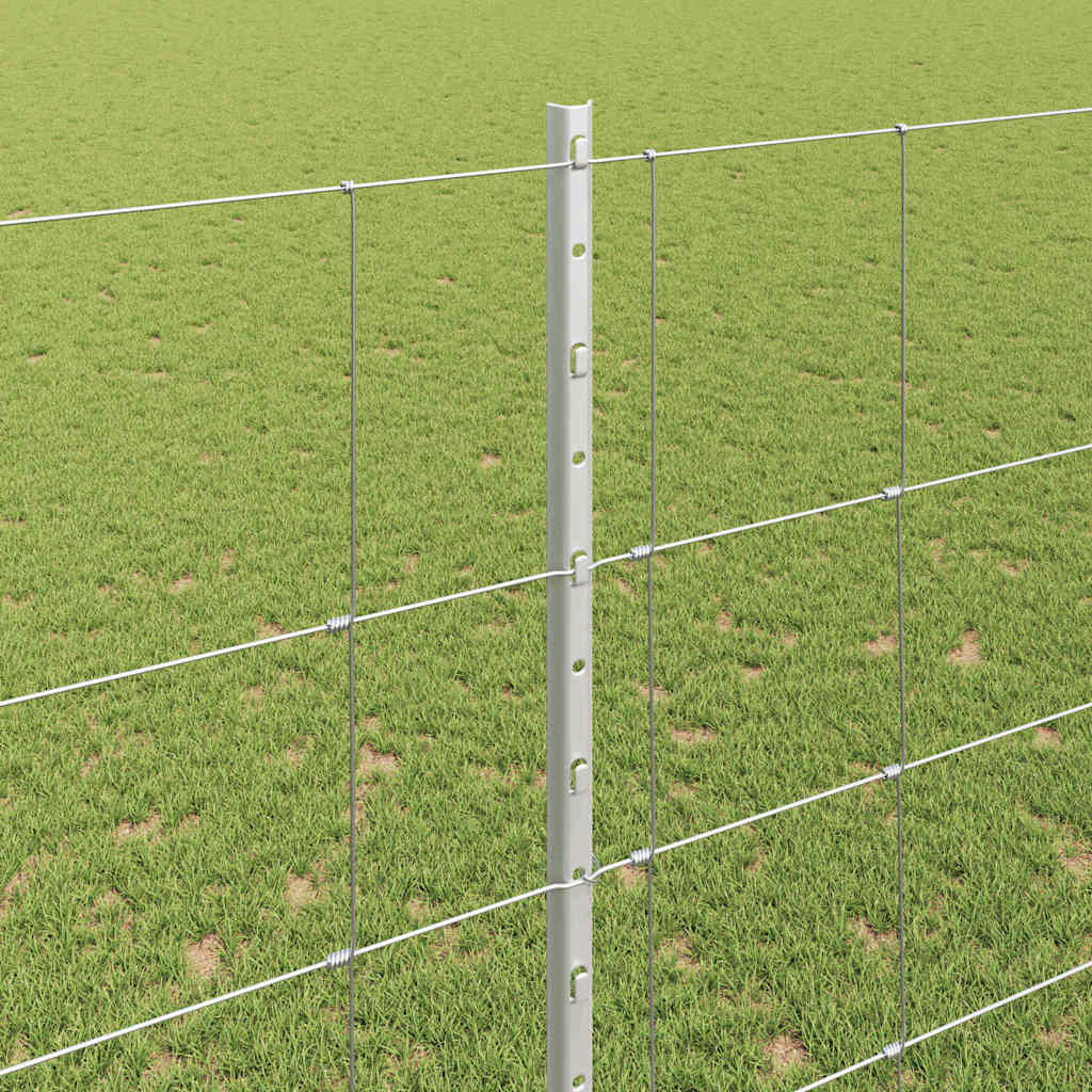 Udendørs Vildt Hegn med Stolper 25 x 1,6 m Galvaniseret stål