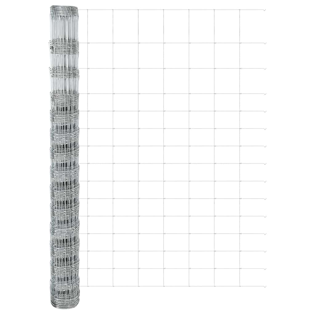 Udendørs Vildt Hegn med Stolper 25 x 1,6 m Galvaniseret stål