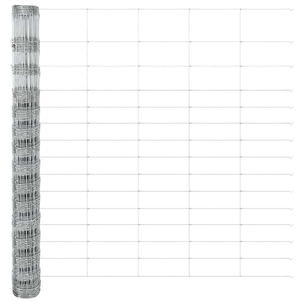 Udendørs Vildt Hegn med Stolper 25 x 1,6 m Galvaniseret stål