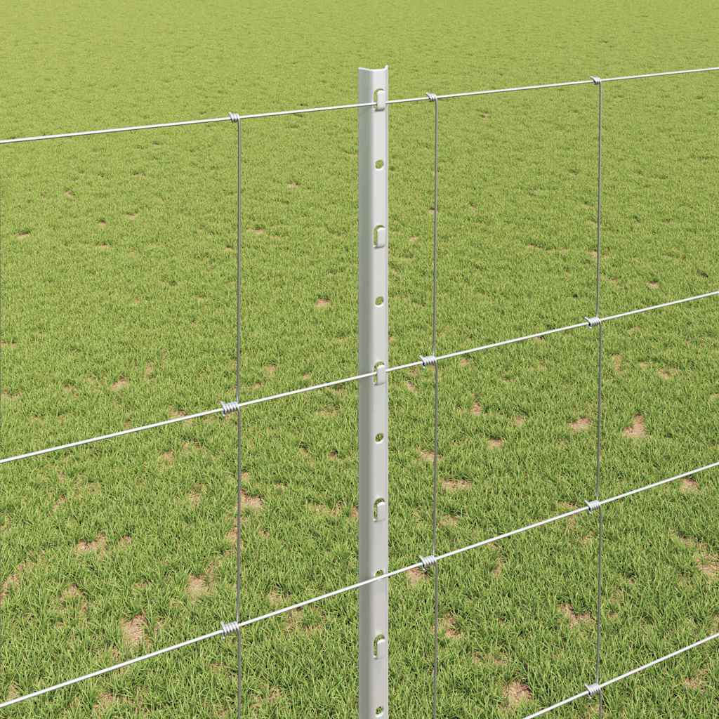 Udendørs Vildt Hegn med Stolper 25 x 1,6 m Galvaniseret stål
