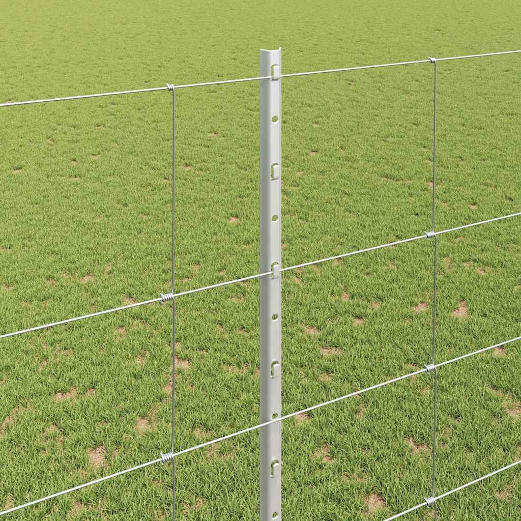 Udendørs Vildt Hegn med Stolper 25 x 1,6 m Galvaniseret stål
