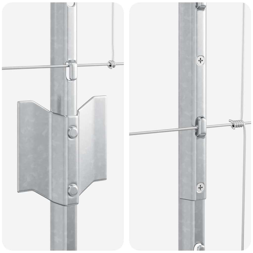 Udendørs Vildt Hegn med Stolper 25 x 1,6 m Galvaniseret stål