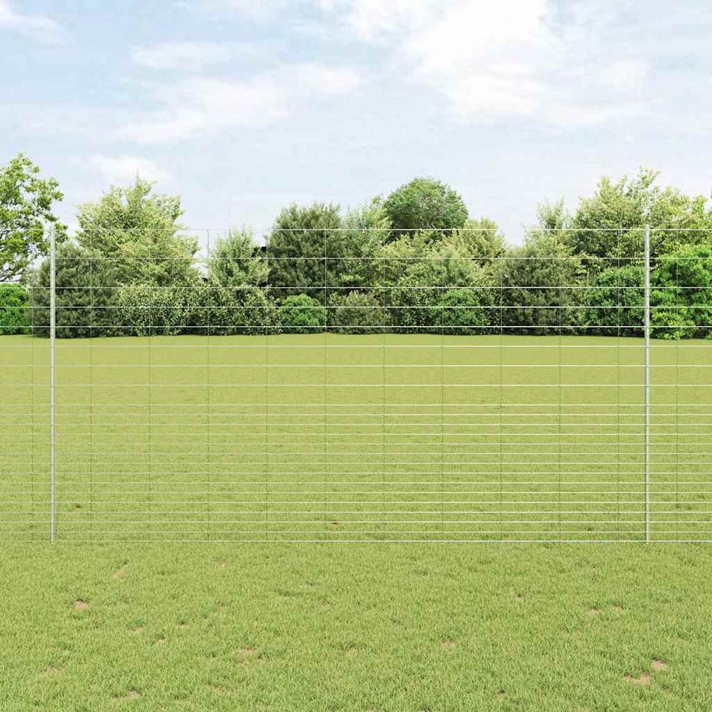 Udendørs Vildt Hegn med Stolper 25 x 1,6 m Galvaniseret stål