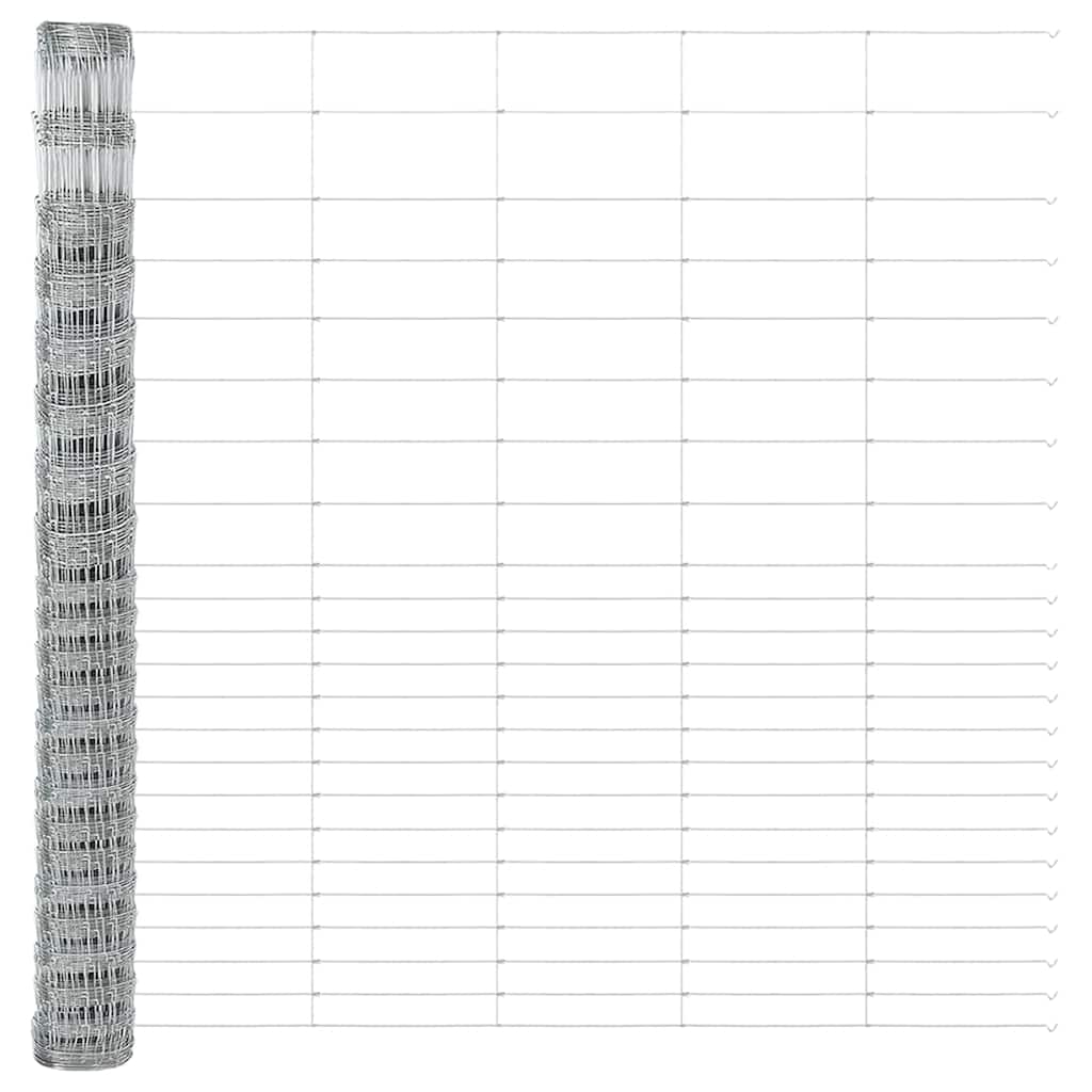 Udendørs Vildt Hegn med Stolper 25 x 1,6 m Galvaniseret stål