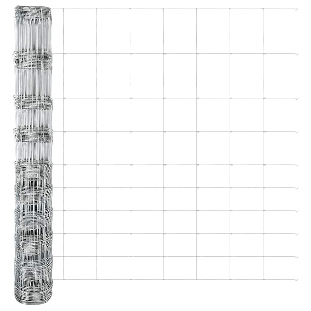 Udendørs Vildt Hegn med Stolper 50 x 1,2 m Galvaniseret stål