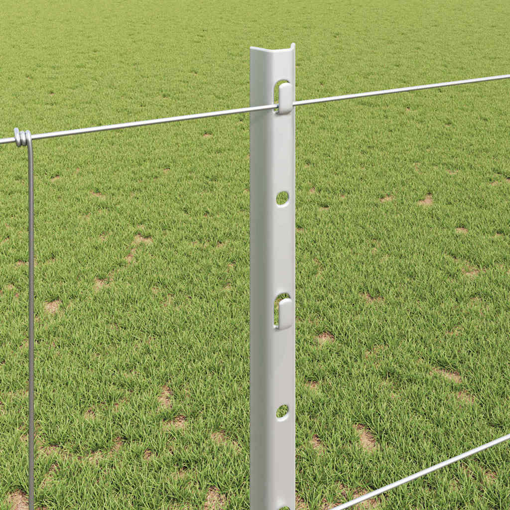 Udendørs Vildt Hegn med Stolper 50 x 1,2 m Galvaniseret stål