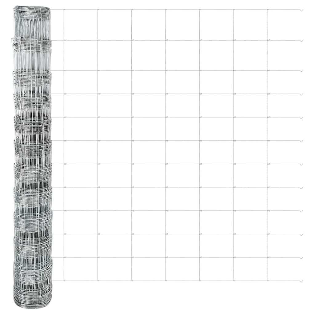 Udendørs Vildt Hegn med Stolper 50 x 1,2 m Galvaniseret stål