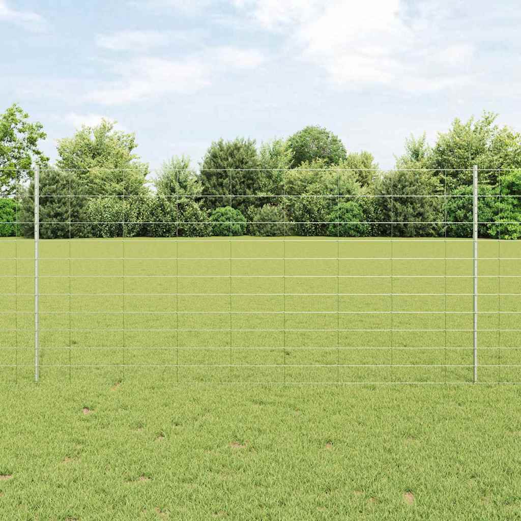 Udendørs Vildt Hegn med Stolper 50 x 1,2 m Galvaniseret stål