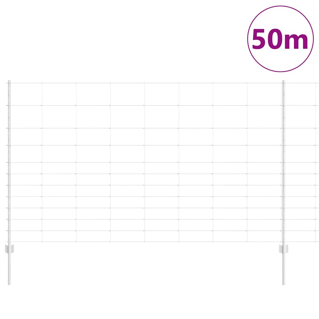 Udendørs Vildt Hegn med Stolper 50 x 1,4 m Galvaniseret stål