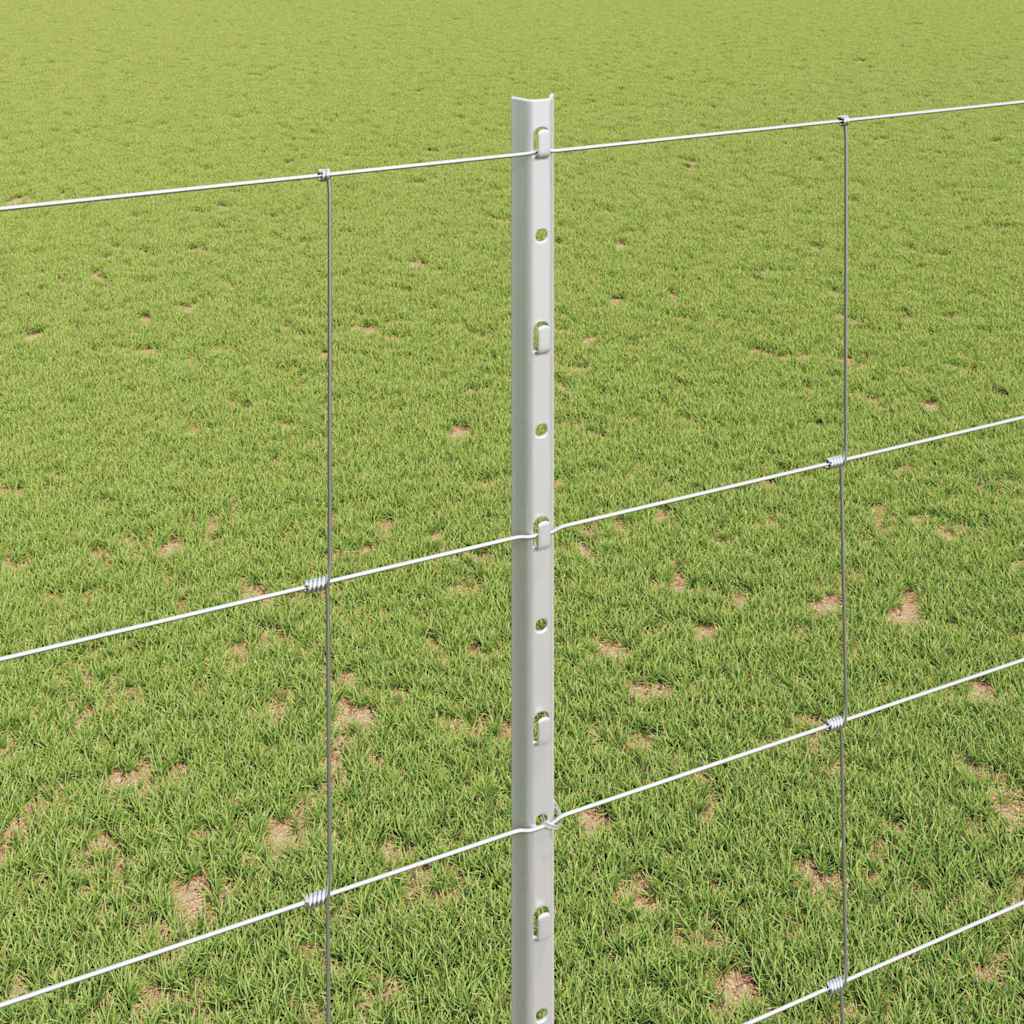 Udendørs Vildt Hegn med Stolper 50 x 1,6 m Galvaniseret stål