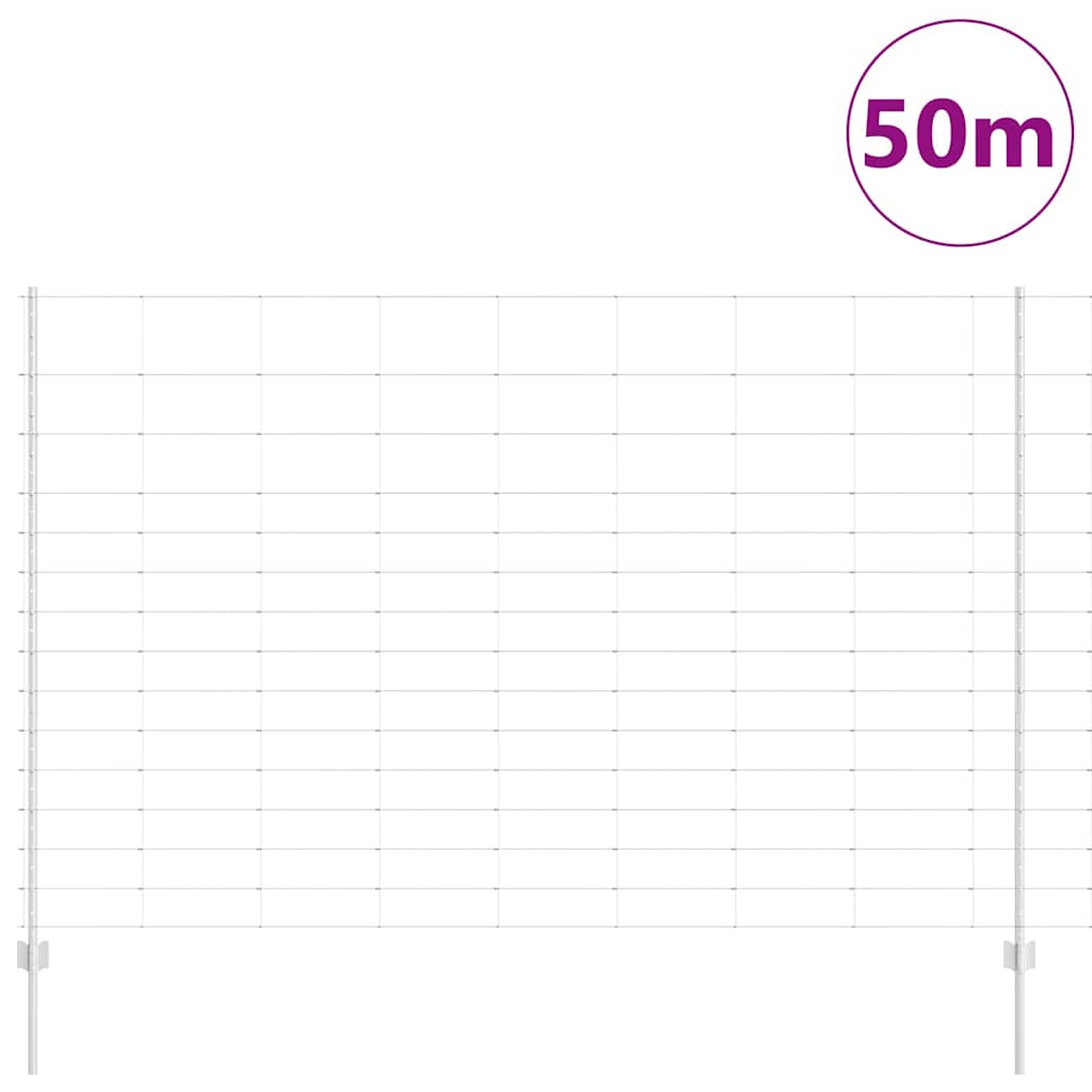 Udendørs Vildt Hegn med Stolper 50 x 1,6 m Galvaniseret stål