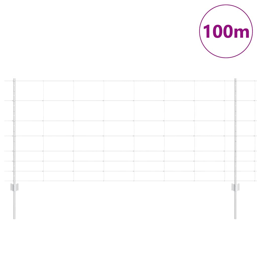 Udendørs Vildt Hegn med Stolper 100 x 1 m Galvaniseret stål