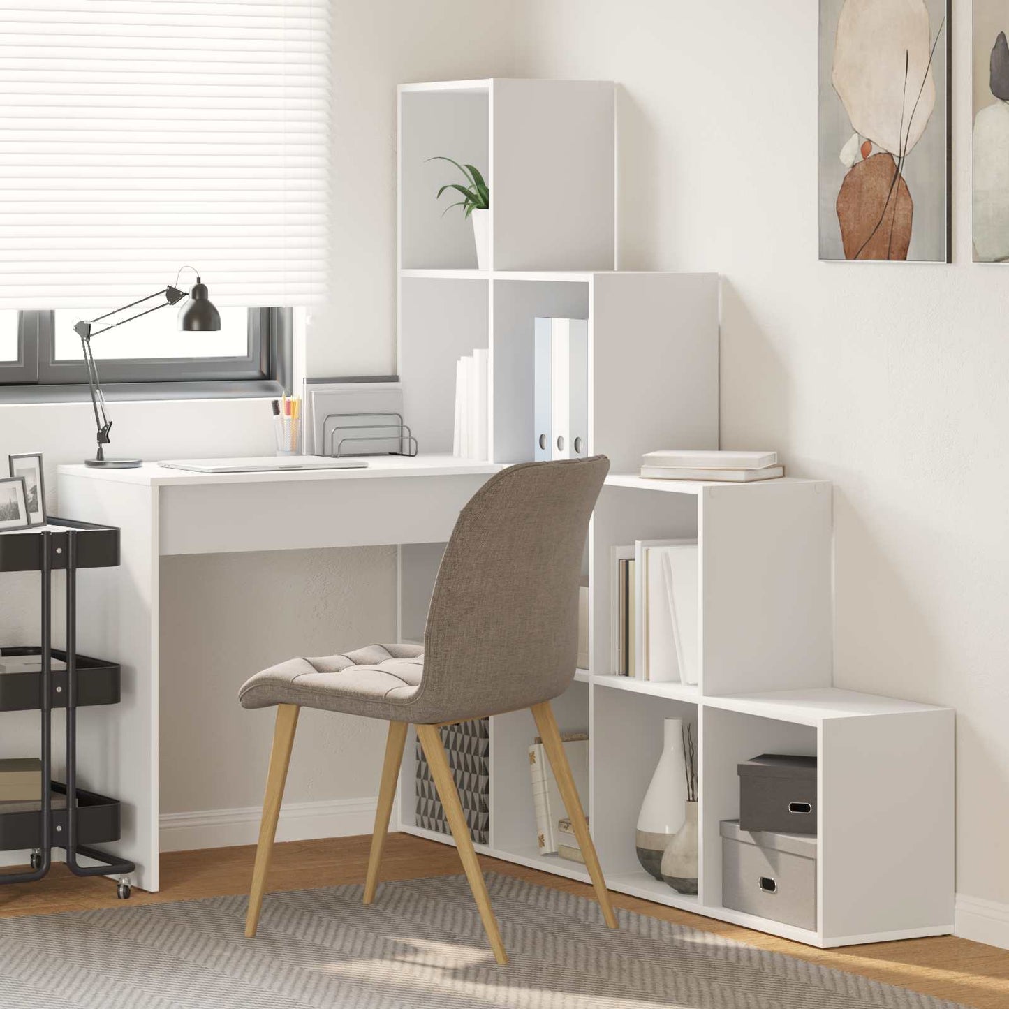 Hjørneskrivebord Hvid 101,5 x 149,5 x 149,5 cm Konstrueret træ