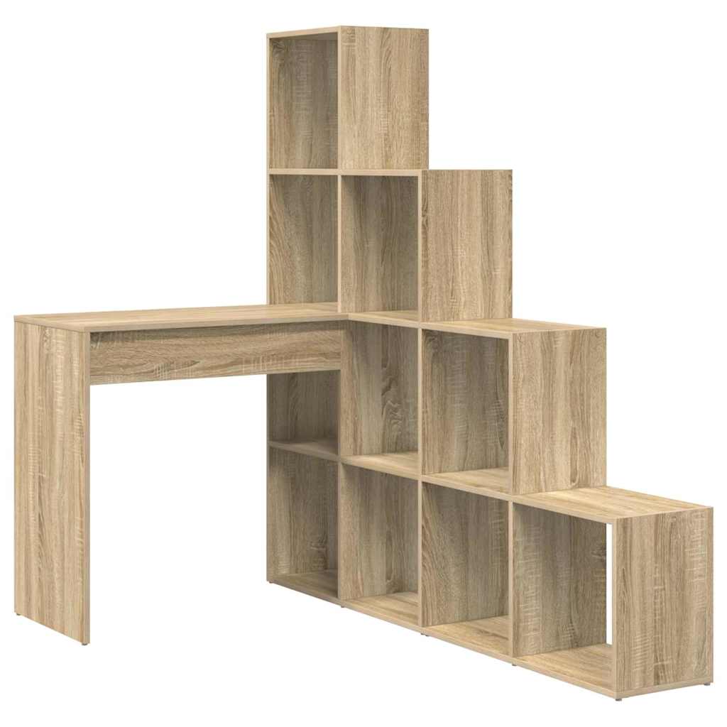 Hjørneskrivebord med hylde Sonoma eg 101,5 x 149,5 x 149,5 cm