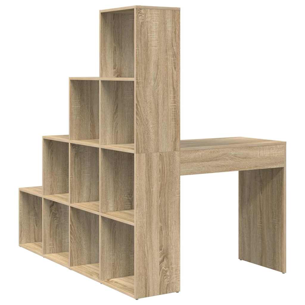 Hjørneskrivebord med hylde Sonoma eg 101,5 x 149,5 x 149,5 cm