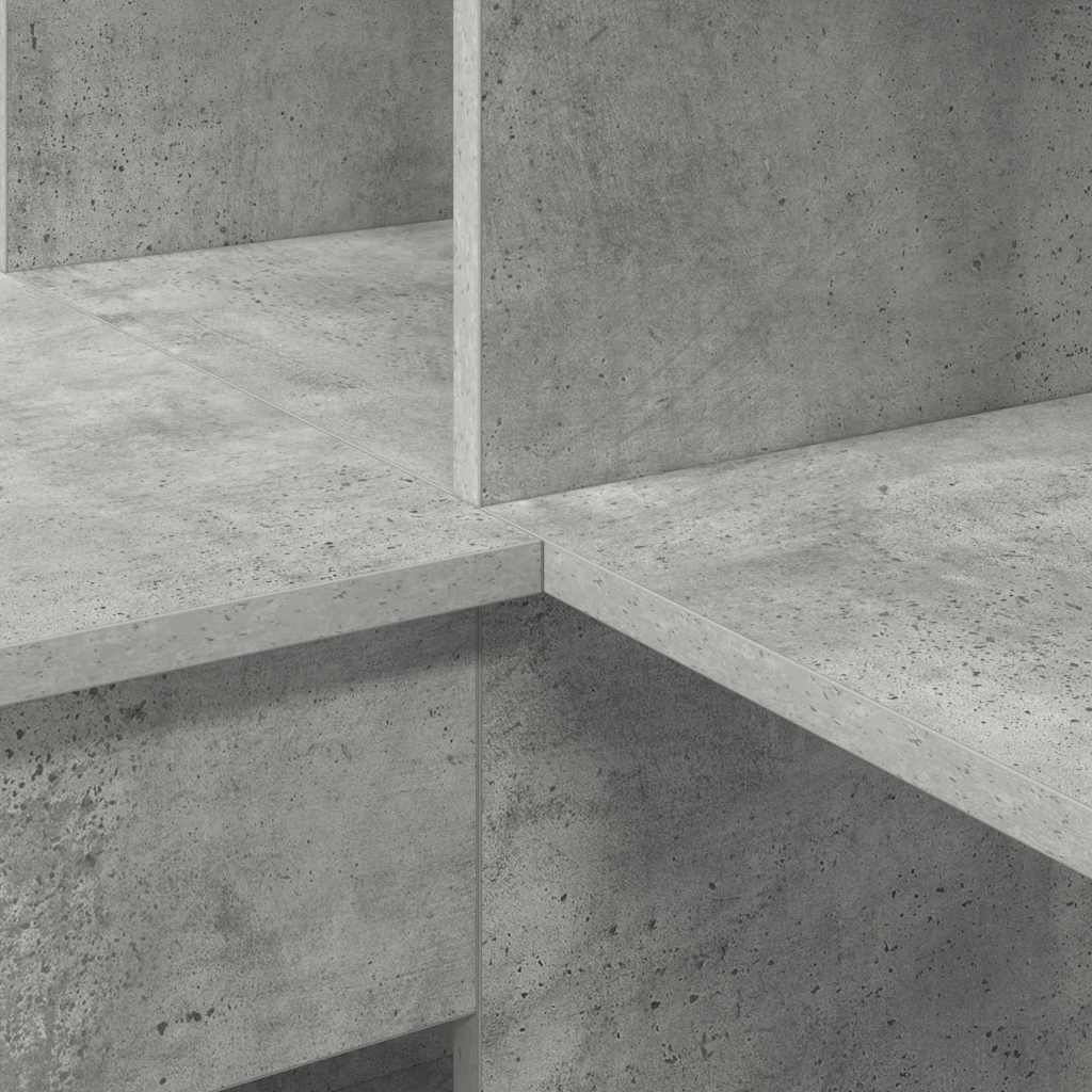Hjørneskrivebord med hylde Beton Grå 101,5 x 149,5 x 149,5 cm