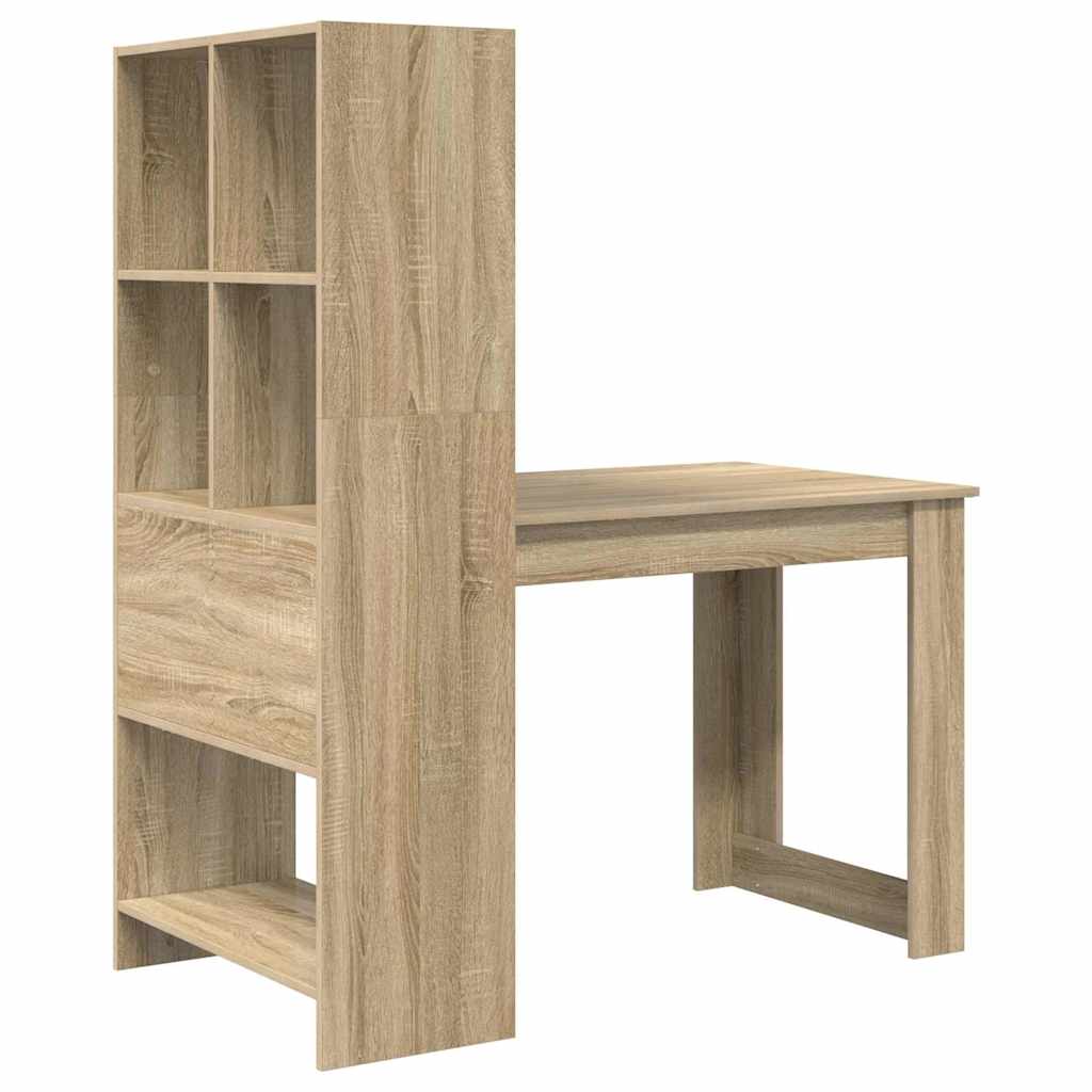 Bord med hylde Sonoma eg 122 x 67 x 145 cm Konstrueret træ