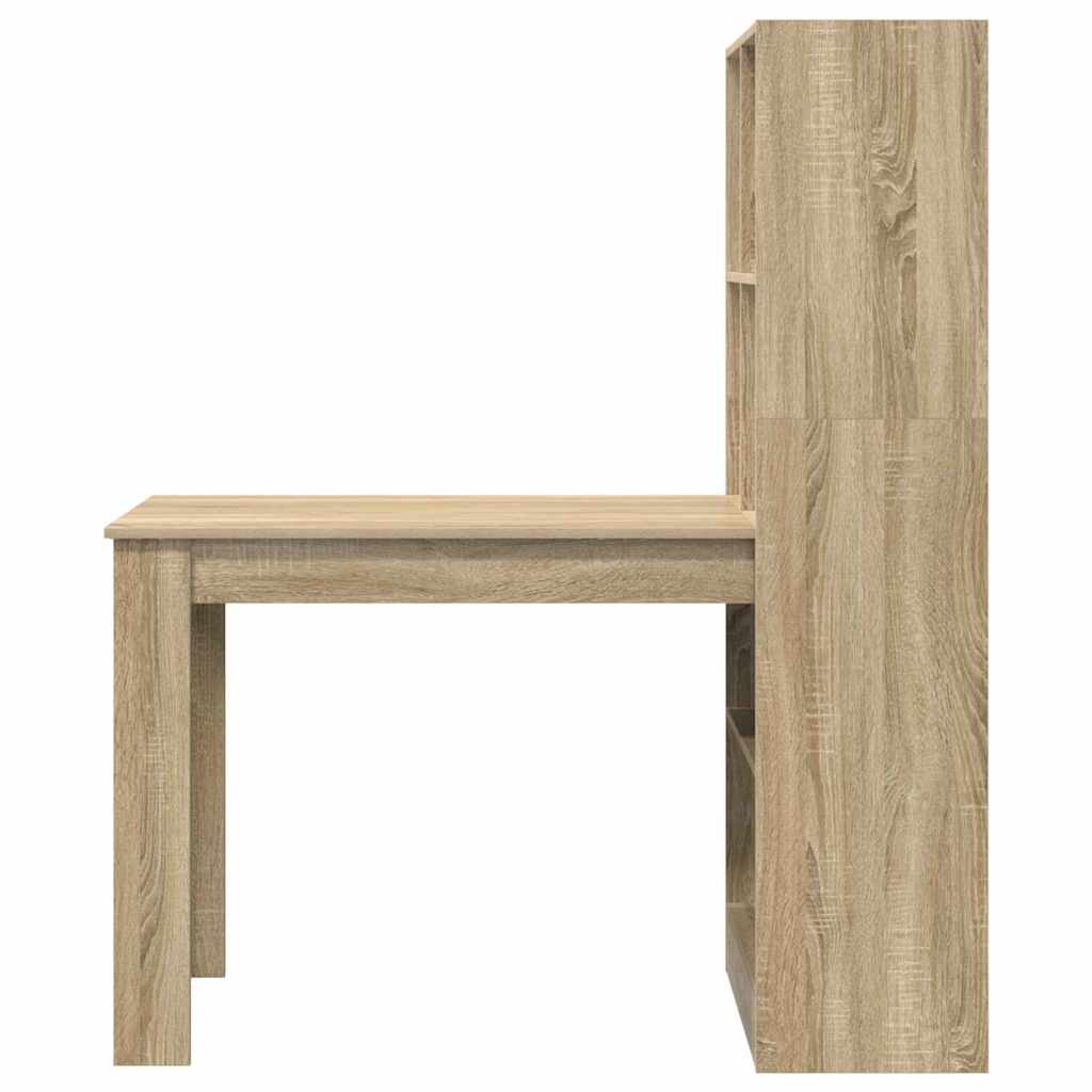 Bord med hylde Sonoma eg 122 x 67 x 145 cm Konstrueret træ