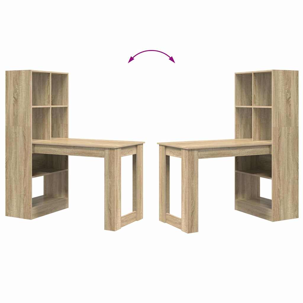Bord med hylde Sonoma eg 122 x 67 x 145 cm Konstrueret træ