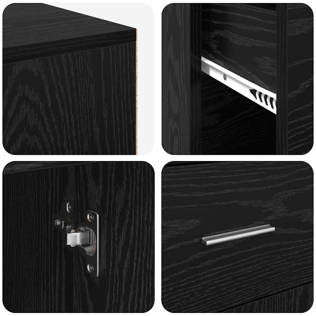 Hjørneskrivebord med skuffe Sort eg 102 x 88 x 75 cm