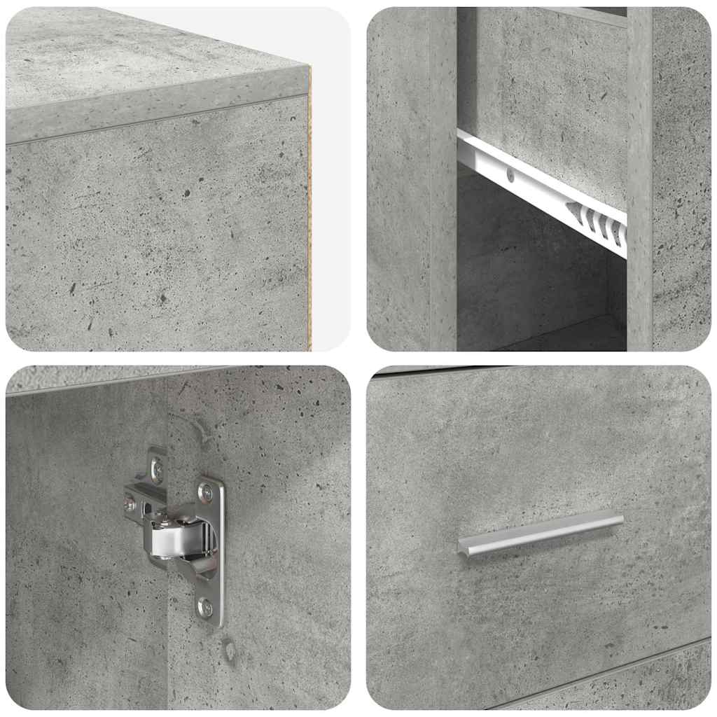 Hjørneskrivebord med skuffe Beton Grå 102 x 88 x 75 cm
