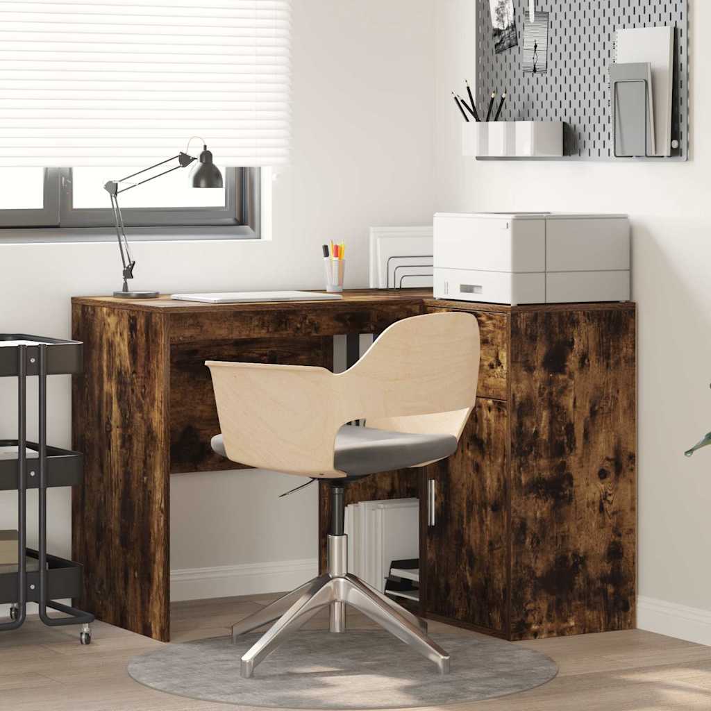 Hjørneskrivebord med skuffe Røget eg 102 x 88 x 75 cm