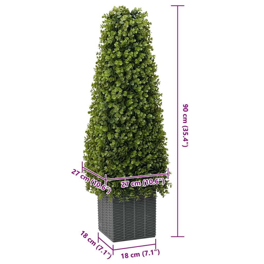 Eukalyptus Græs Tårn Grøn 27 x 27 x 90 cm Plastik