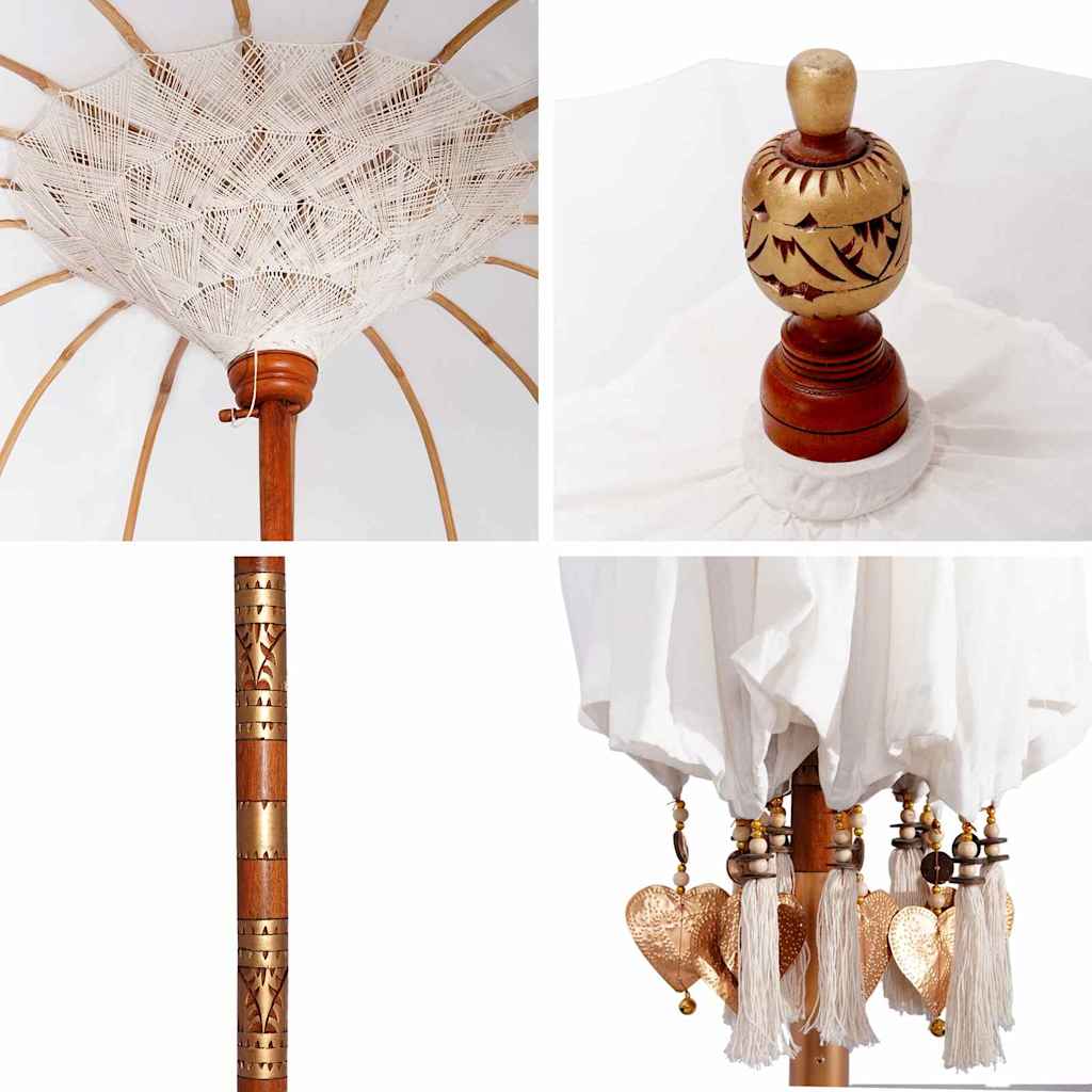 Balinesisk Parasol Creme 220 x 220 x 260 cm