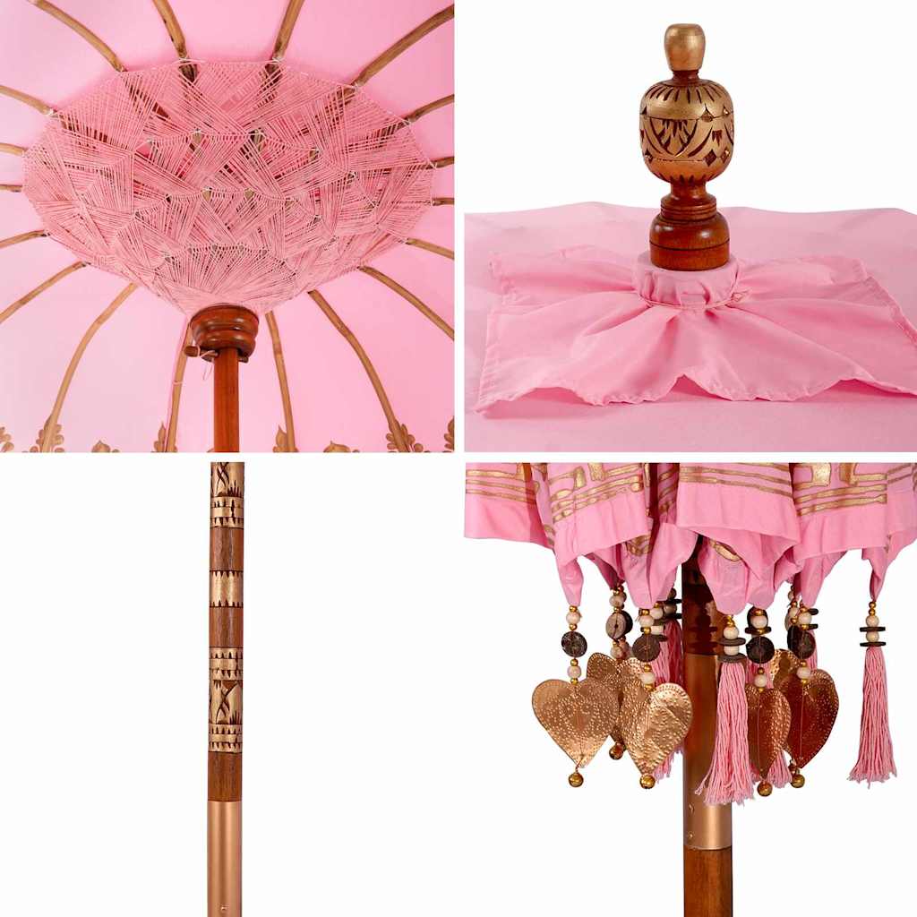 Balinesisk Parasol Lyserød 185 x 185 x 260 cm