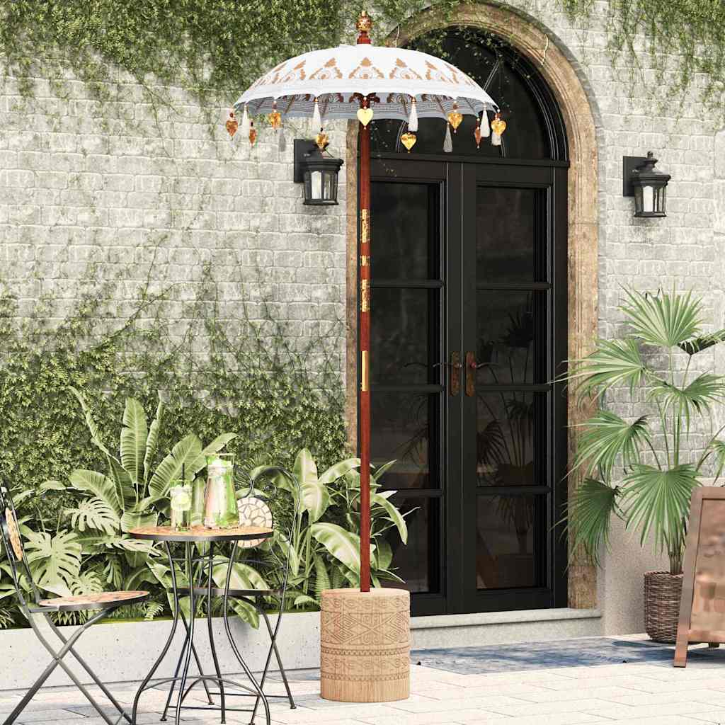 Balinesisk Parasol Creme 125 x 125 x 260 cm