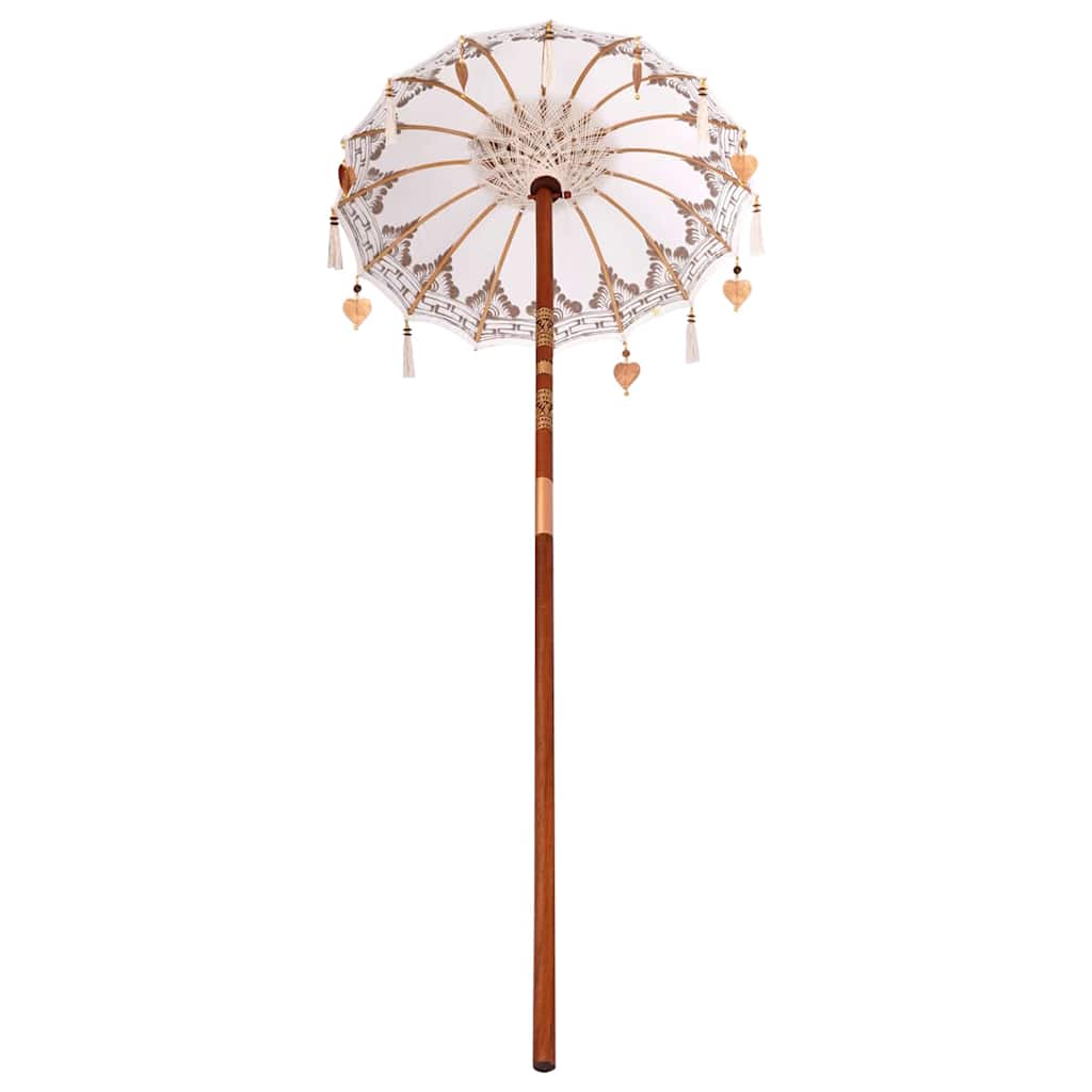 Balinesisk Parasol Creme 125 x 125 x 260 cm
