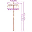 Balinesisk Parasol Creme 125 x 125 x 260 cm
