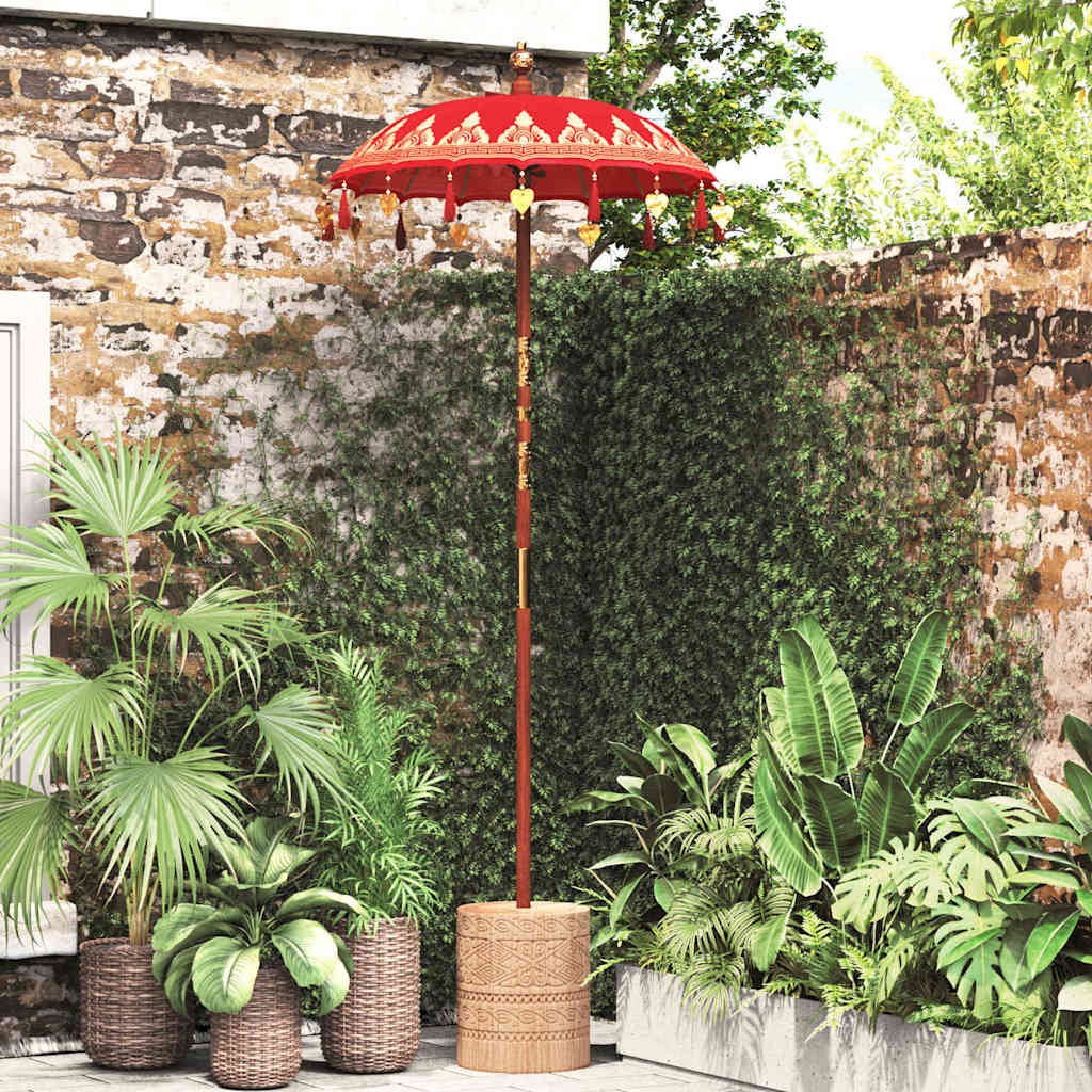 Balinesisk Parasol Rød 125 x 125 x 260 cm