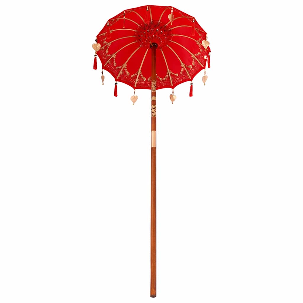 Balinesisk Parasol Rød 125 x 125 x 260 cm